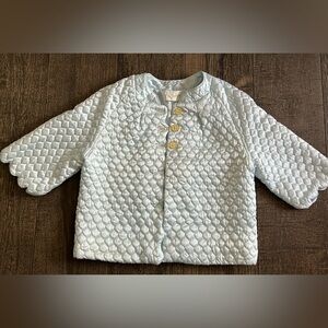 Barbizon quilted‎ blue night jacket. Size small.